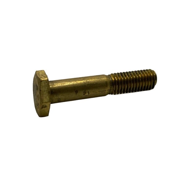 Suburban Bolt And Supply 1/4"-28 Hex Head Cap Screw, Brass, 1/2 in L A3040160032